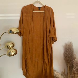 Embroidered kimono cardigan